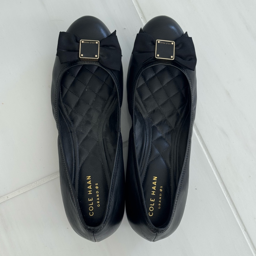 Cole Haan Women's Black Wedge with Bow Detail